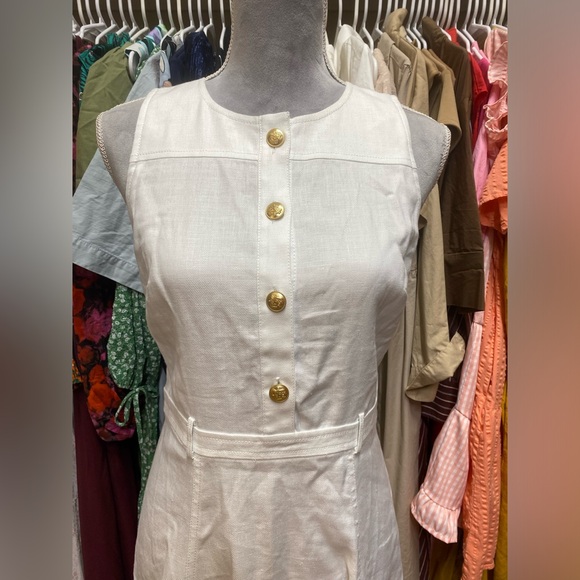 NWT jcrew sleveles midi dress in stretch linen blend - Picture 2 of 7